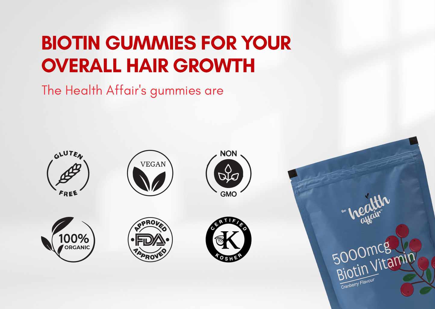 5000mcg Biotin Gummies -Cranberry