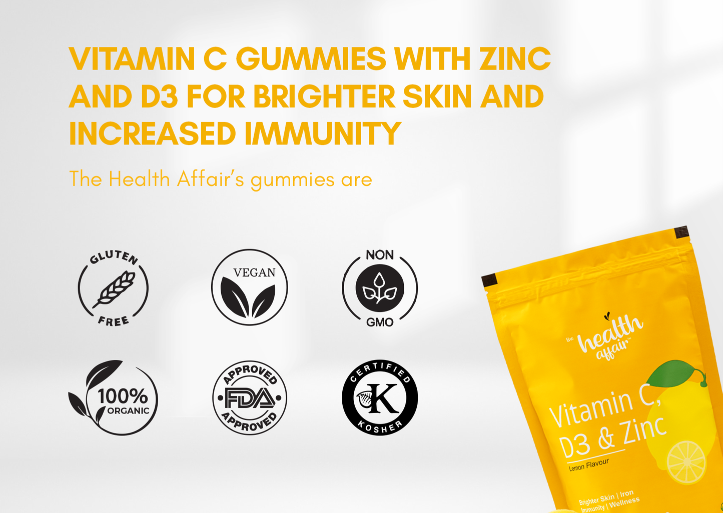Vitamin C , D3 and Zinc Gummies -Lemon
