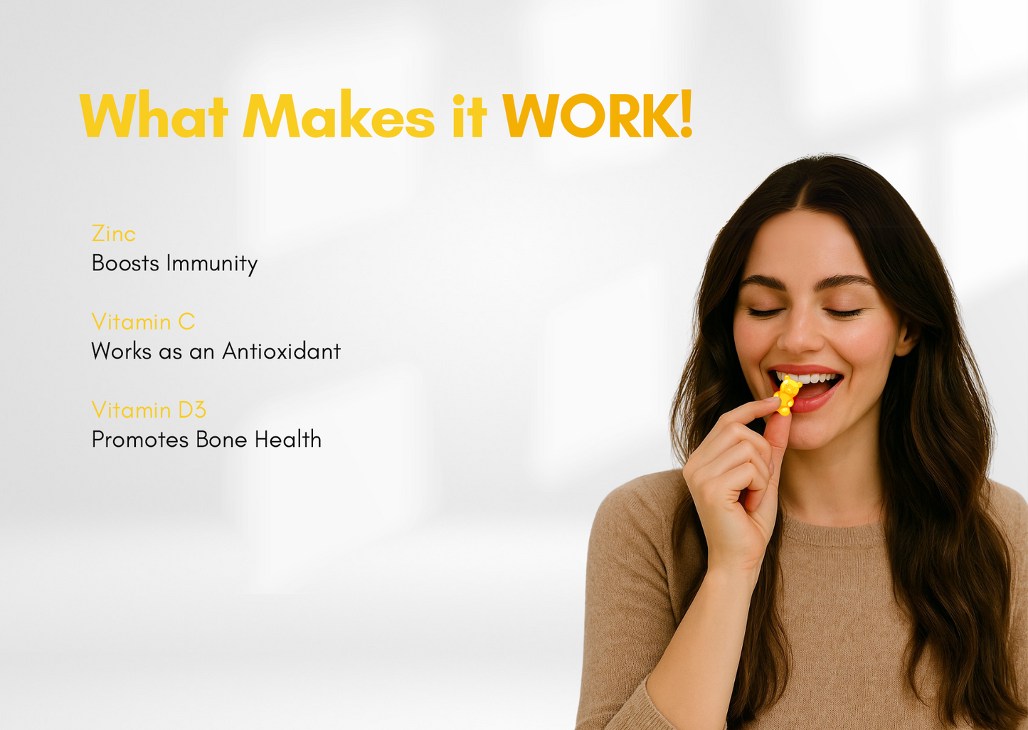 Vitamin C , D3 and Zinc Gummies -Lemon